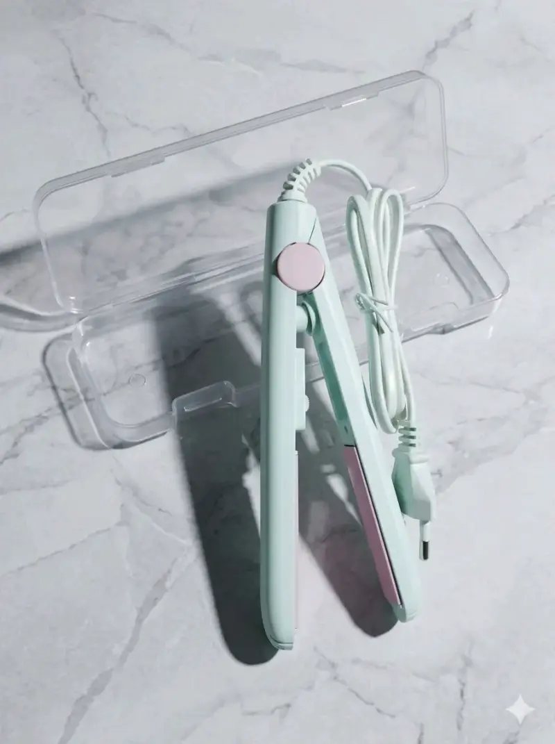 Mini plancha de pelo portátil verde menta