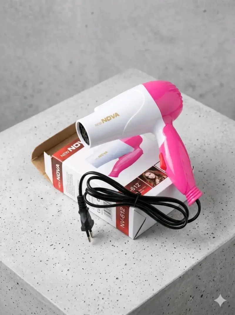Secador de Pelo New Nova NV-612 Rosa y Blanco