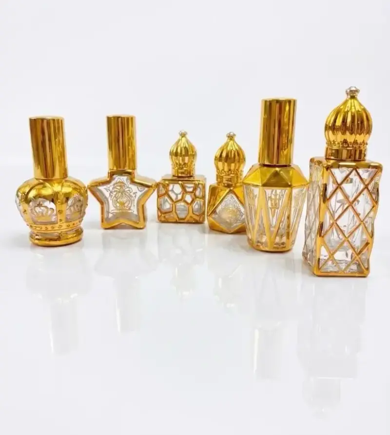 Set frasco árabe dorado perfume decorativos - 1