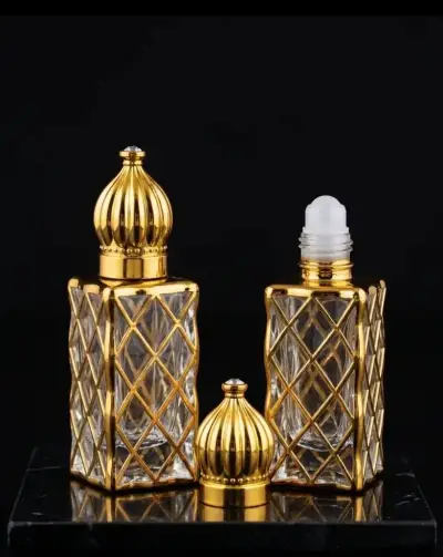 Set frasco árabe dorado  perfume decorativos - miniatura 5