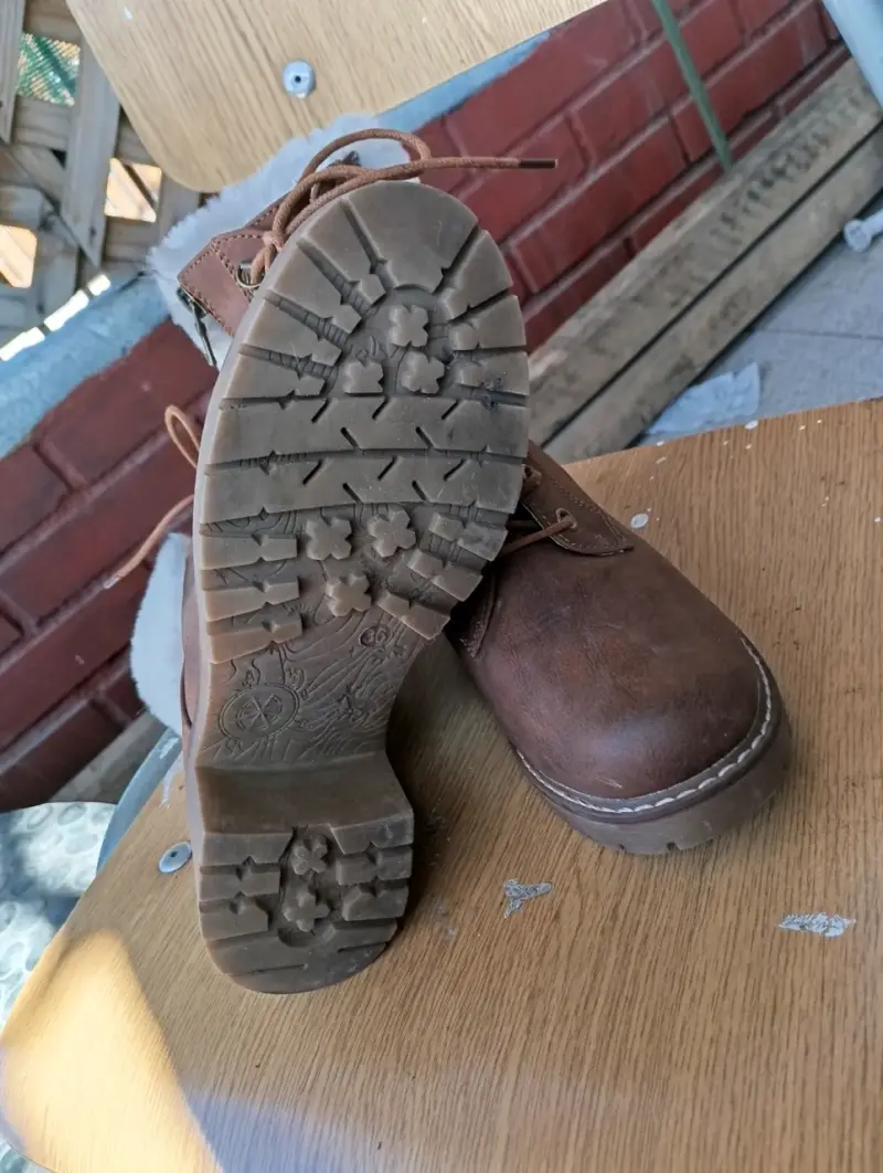 Botines de cuero marrón con forro de lana - 3