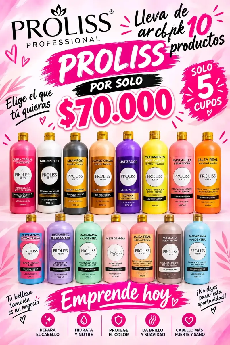 Pack de 10 Productos Capilares Proliss KRTN - 1