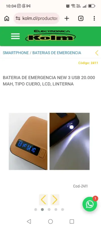 Power Bank 20000mAh con Linterna y Pantalla LCD - miniatura 2