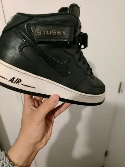 Zapatillas negras Stussy Nike Air Force 1 - miniatura 2