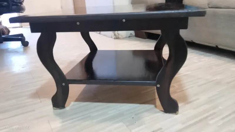 Mesa de Centro de Madera Oscura - 4