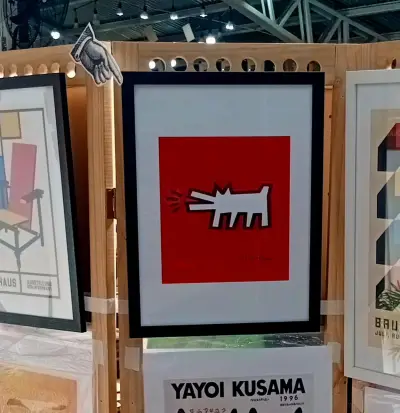 Cuadro vanguardista ,Perro artista Keith Haring. - miniatura 2
