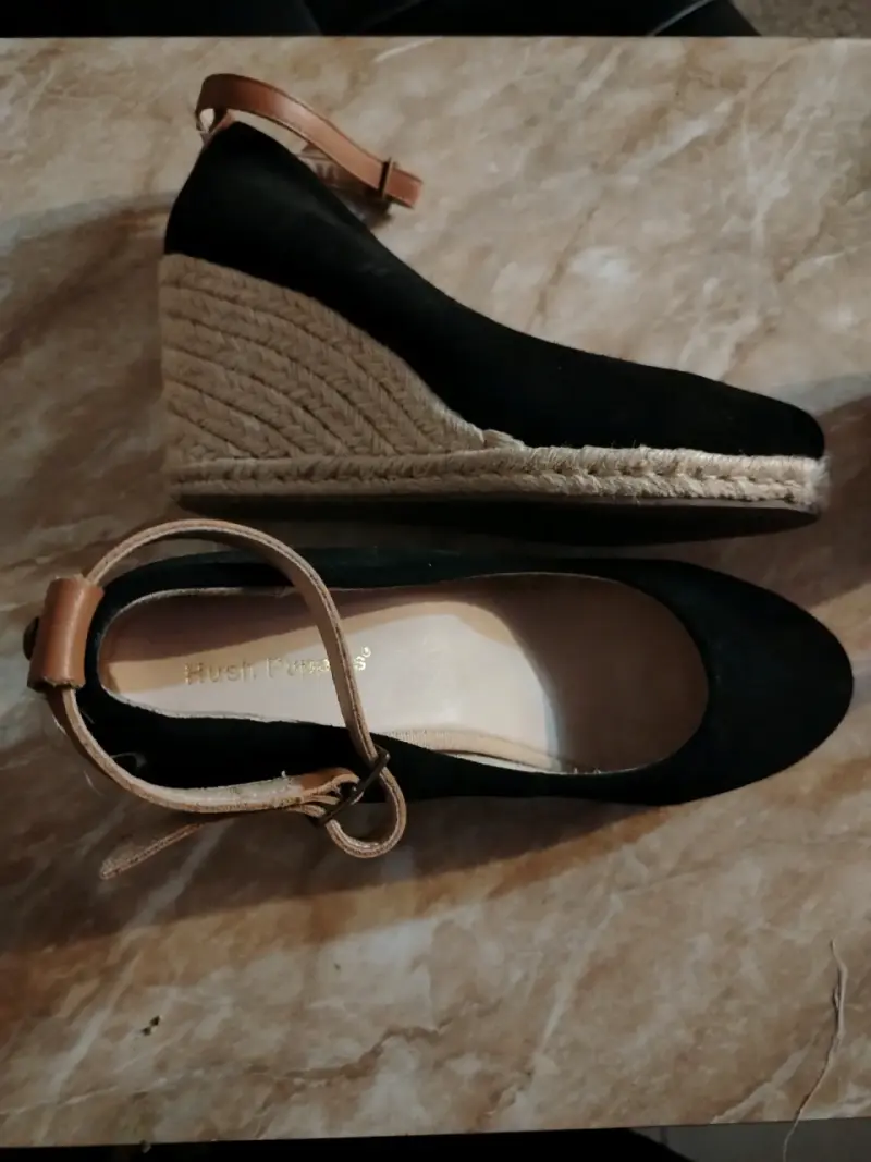 Zapatos de cuña negros con correa hush puppies - 2