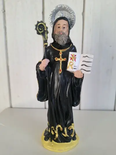 Figura de San Benito 20 cm en resina decorativa - miniatura 1