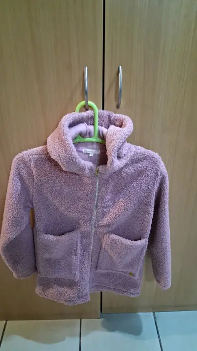 Chaqueta de lana para niña color lila - miniatura 1