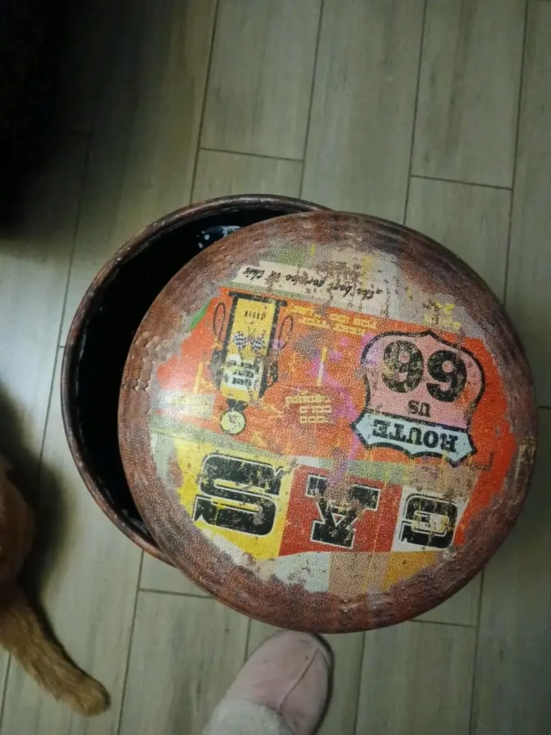 Taburete decorativo estilo vintage Route 66 - 1