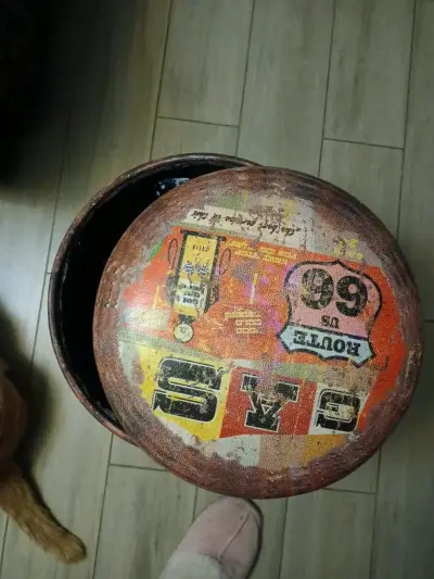 Taburete decorativo estilo vintage Route 66 - miniatura 1