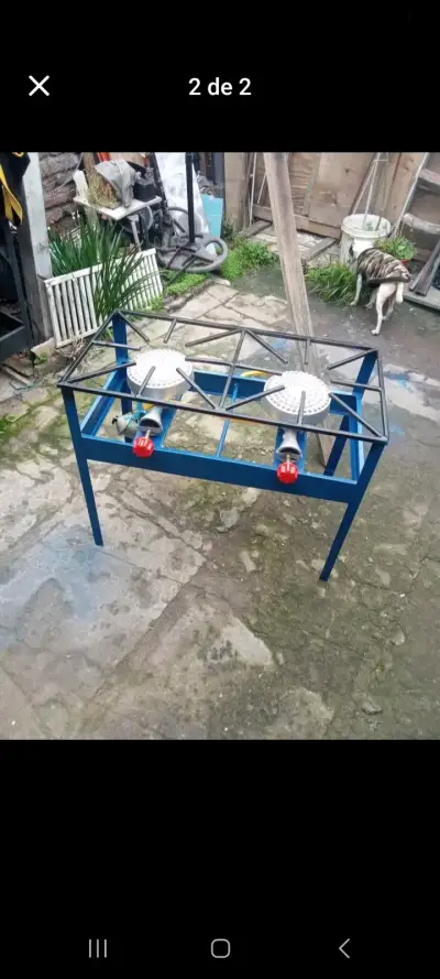 Cocina industrial de dos quemadores a gas - miniatura 1