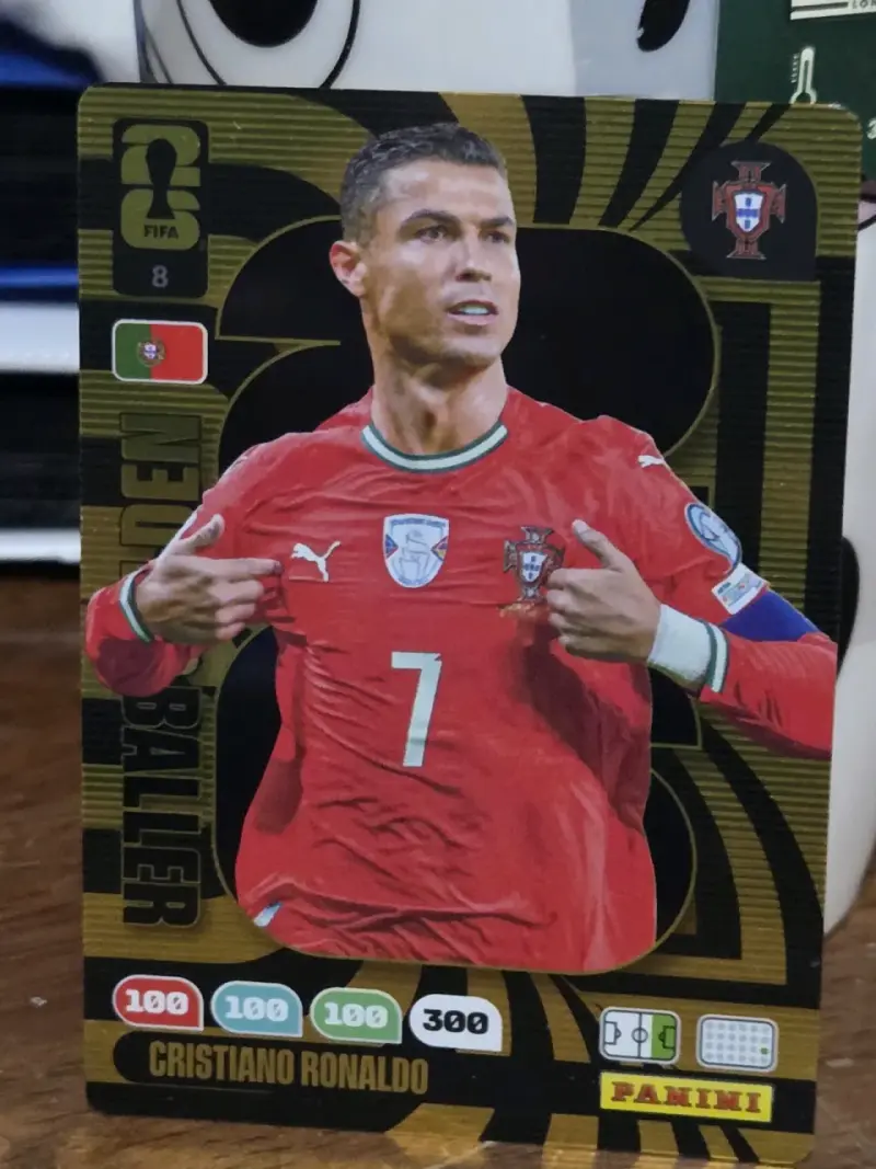 Tarjeta coleccionable Panini de futbolista