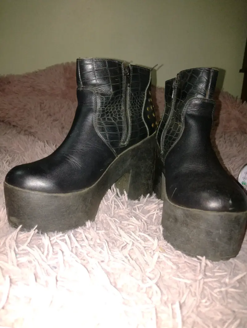 Botines de plataforma en gamuza azul - 2