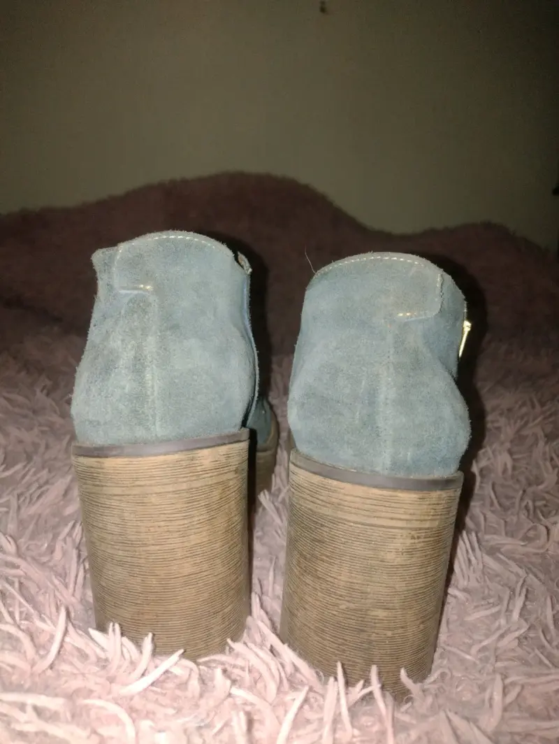 Botines de plataforma en gamuza azul - 3