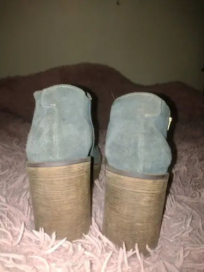 Botines de plataforma en gamuza azul - miniatura 3