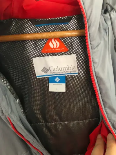 Chaqueta Columbia Omni-Heat Gris con Cierre Rojo - miniatura 2