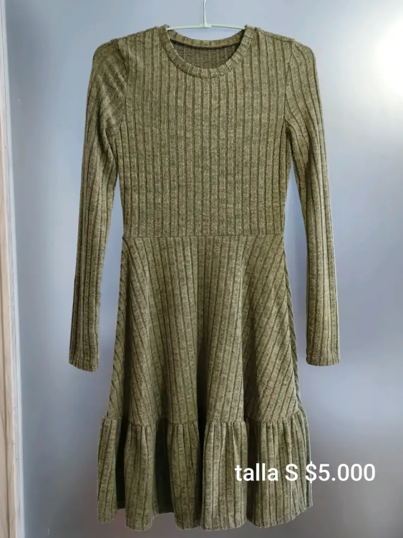 Vestido de punto verde talla S