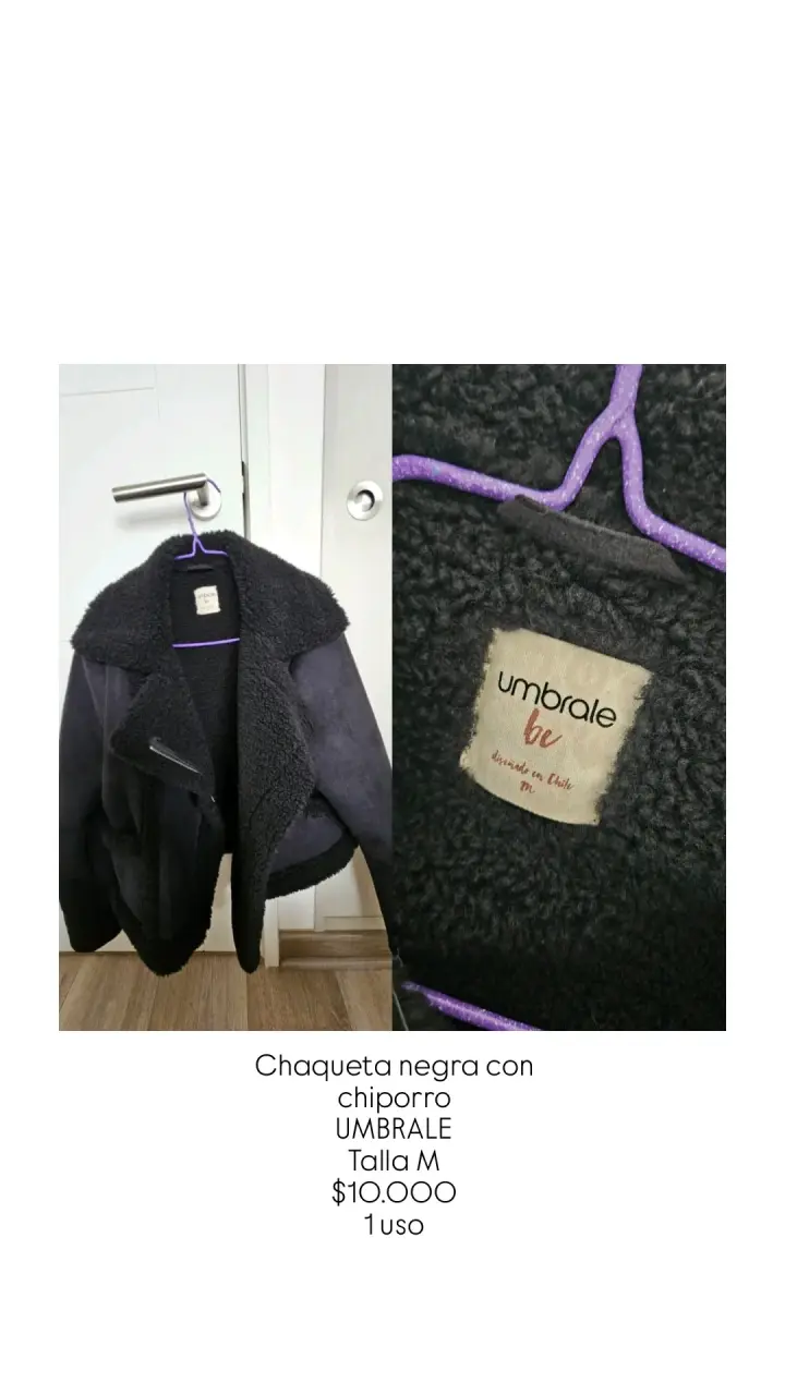 Chaqueta negra de chiporro Umbrale talla M