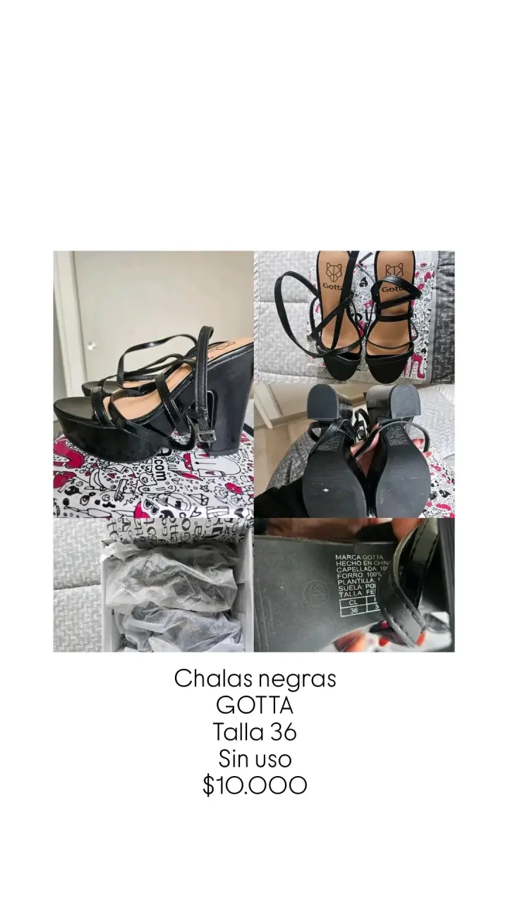 Chalas negras Gotta sin uso talla 36