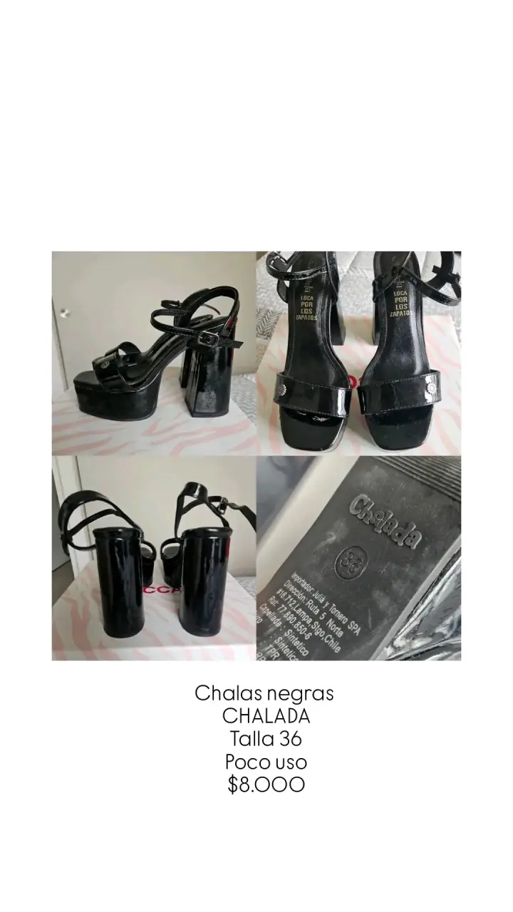 Sandalias negras de plataforma Chalada talla 36