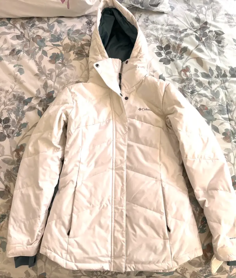 Chaqueta de invierno Columbia blanca con capucha - 3