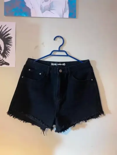 Shorts de mezclilla negros Denim x Corona - miniatura 1
