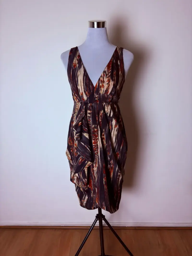 Vestido H&M midi asimétrico estampado talla 36 - 2
