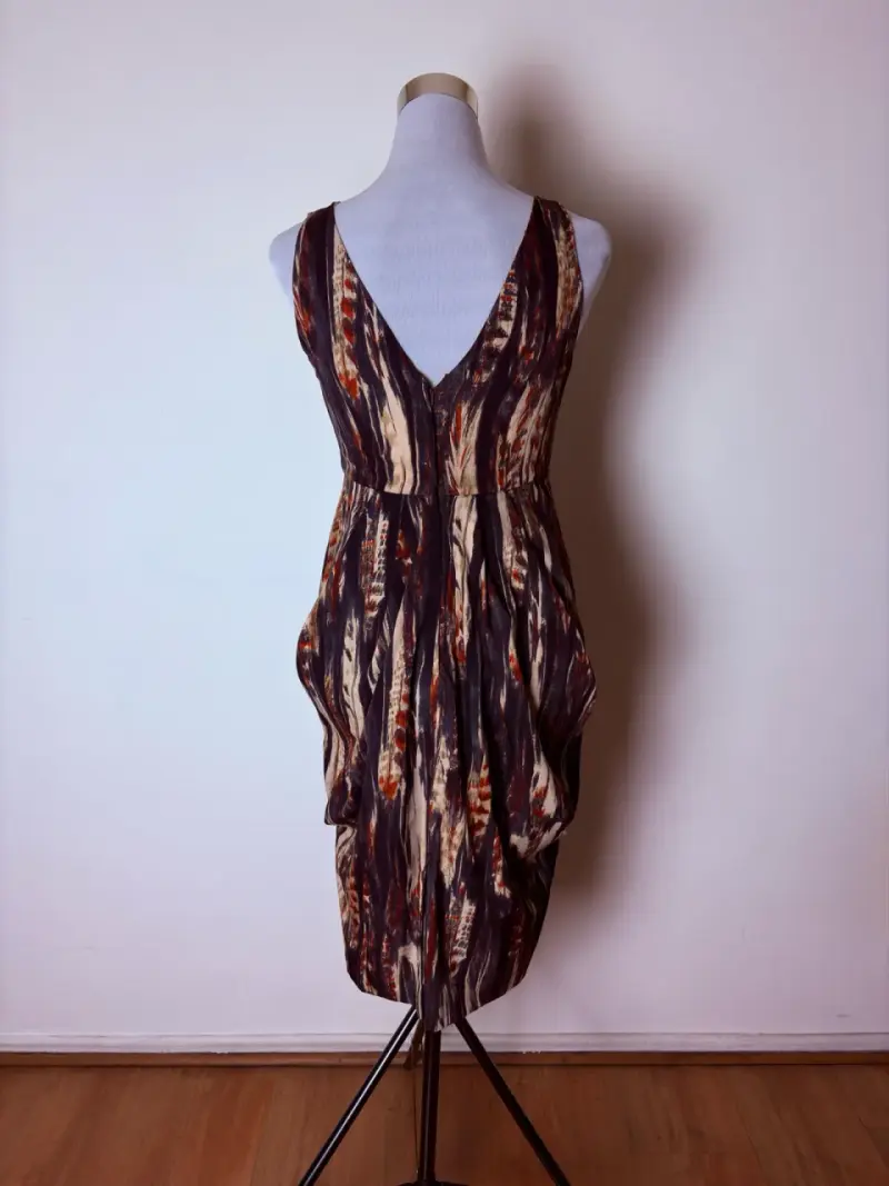 Vestido H&M midi asimétrico estampado talla 36 - 3
