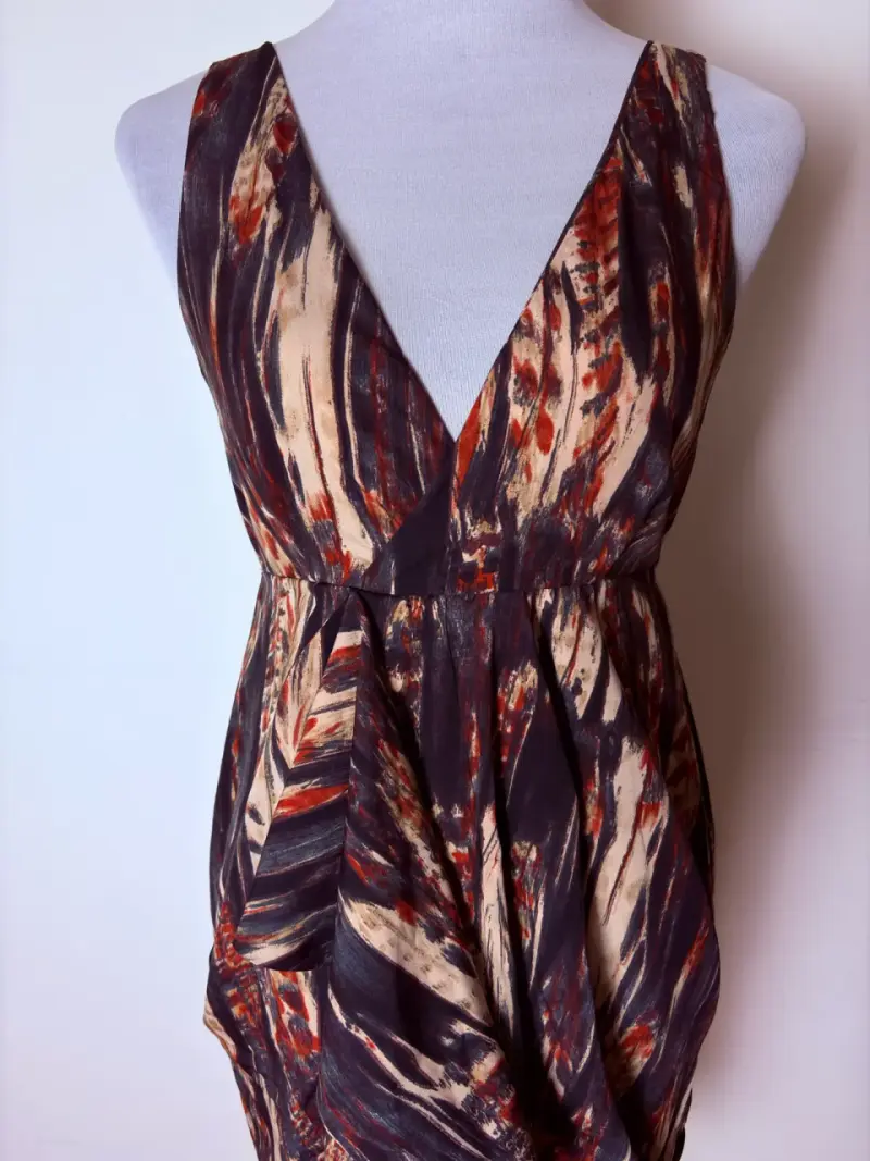 Vestido H&M midi asimétrico estampado talla 36 - 4