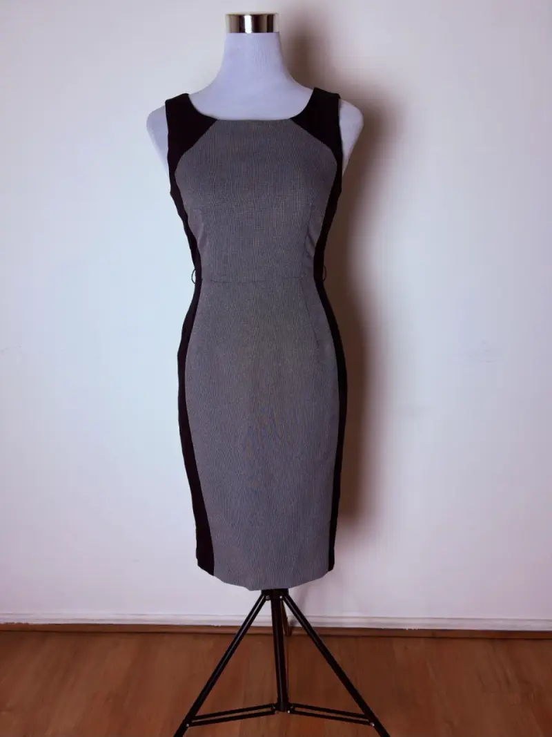 Vestido F&F ejecutivo gris y negro talla 34/XS - 2