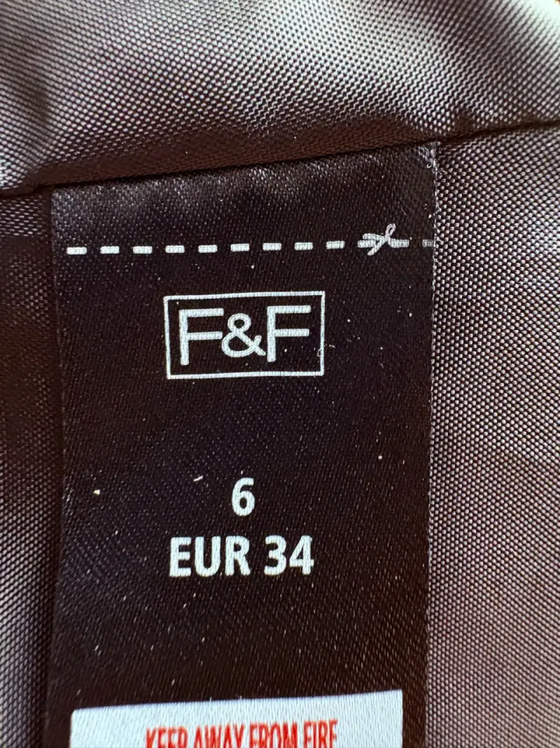 Vestido F&F ejecutivo gris y negro talla 34/XS - 5