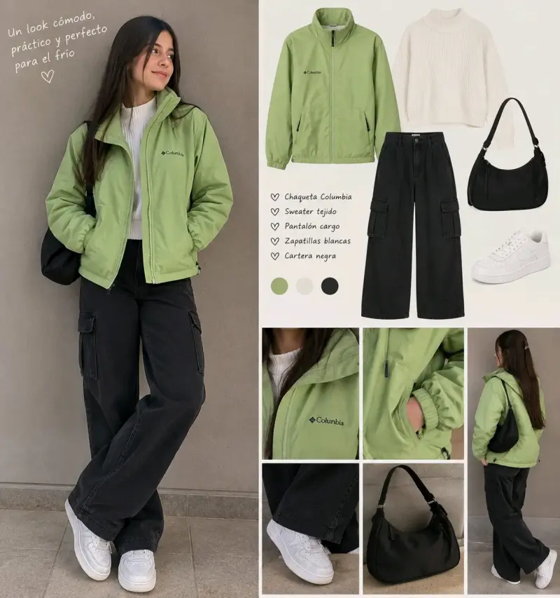 Chaqueta verde Columbia para mujer - 2