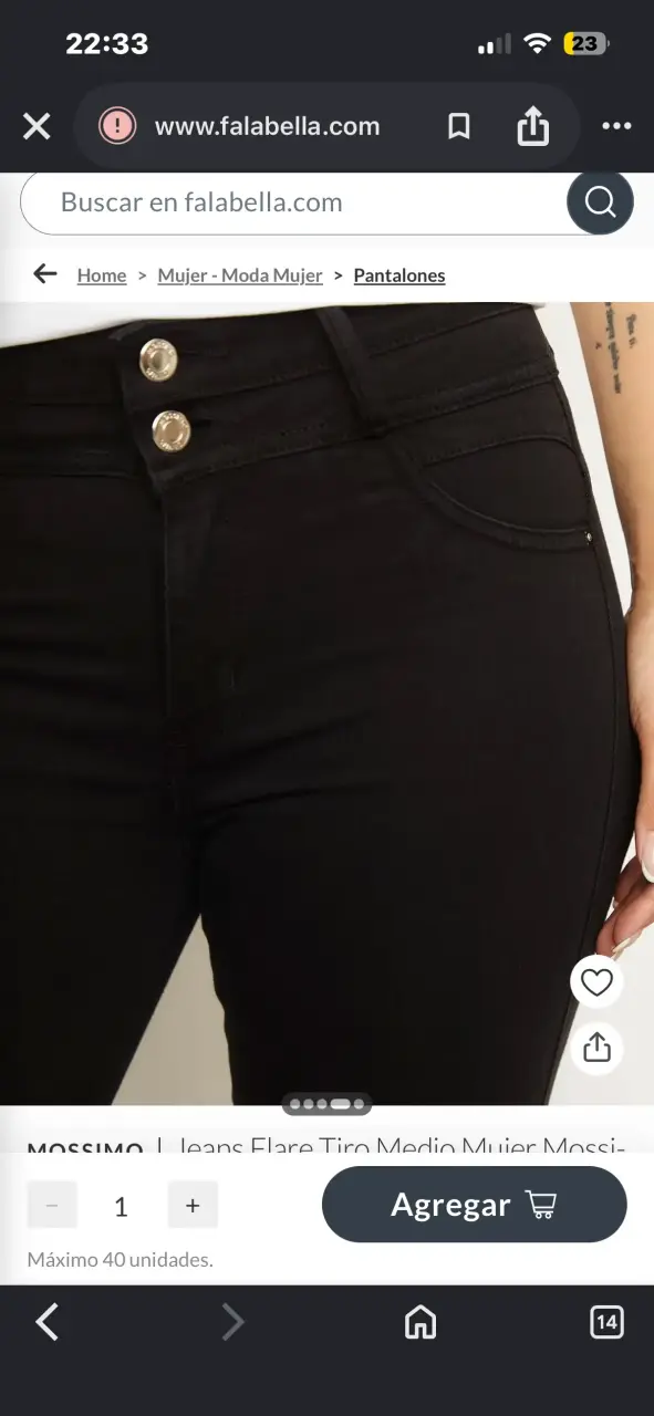 Jeans Flare Tiro Medio Mujer Negro Mossimo - 4