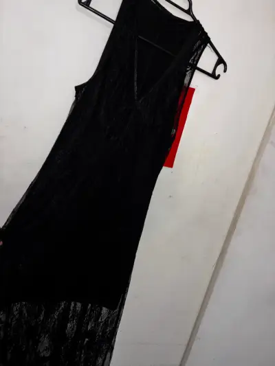 Vestido de encaje transparente negro Foster - miniatura 5