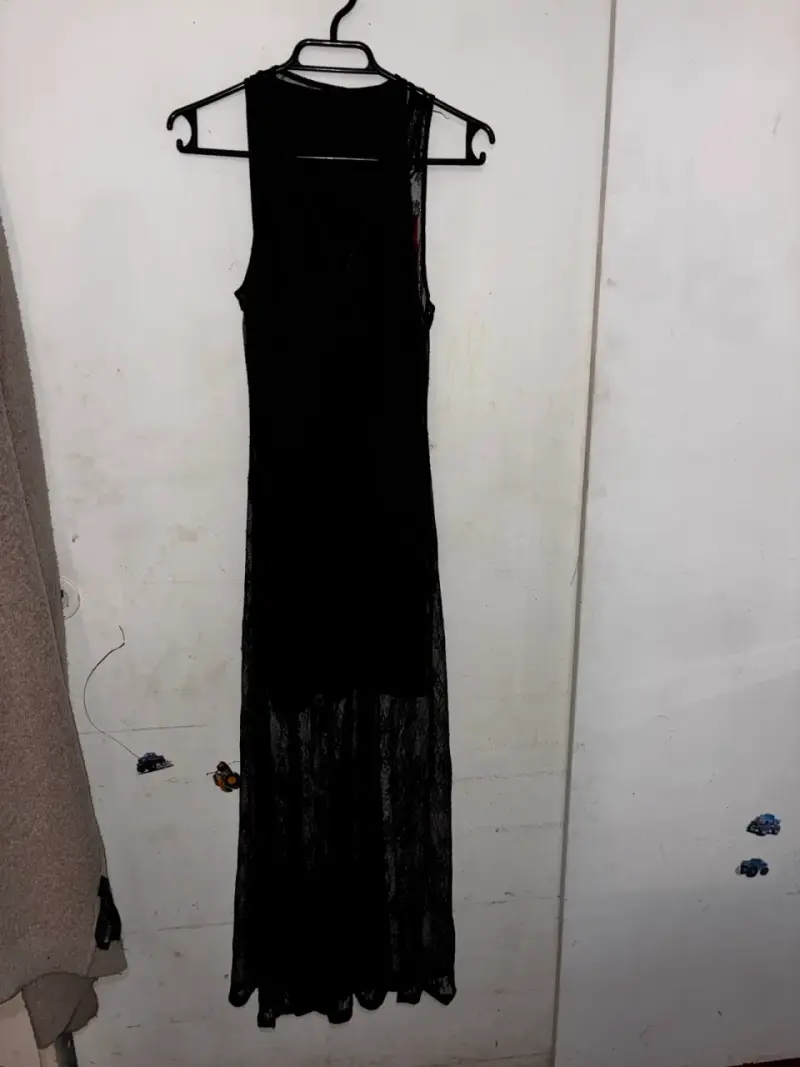 Vestido de encaje transparente negro Foster - 6