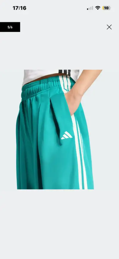 Pantalones deportivos anchos turquesa Adidas - miniatura 1