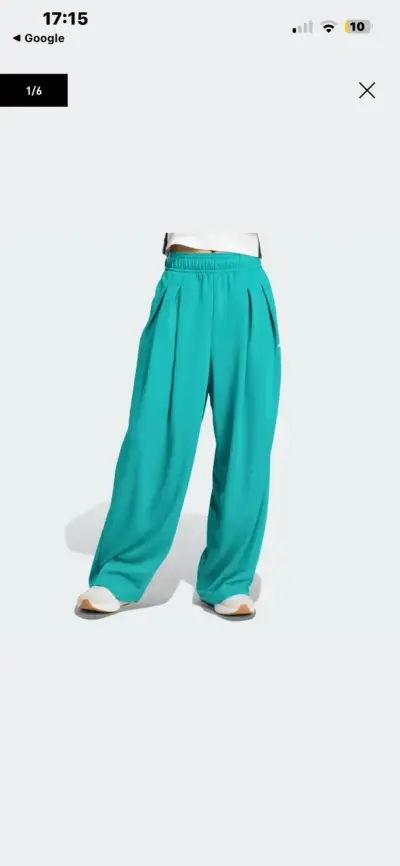 Pantalones deportivos anchos turquesa Adidas - miniatura 4