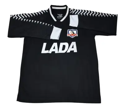 Camiseta de fútbol Colo-Colo negra retro - miniatura 2