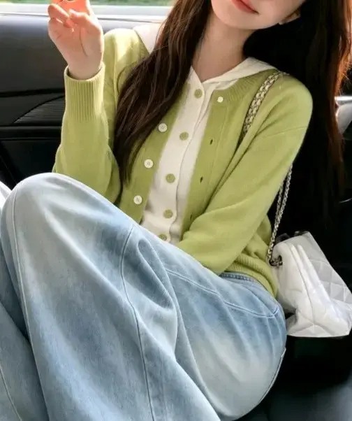 Cardigan verde claro - 1