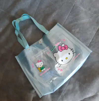 Bolso tote transparente Hello Kitty azul - miniatura 1