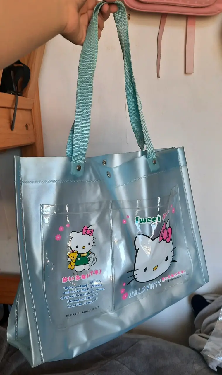 Bolso tote transparente Hello Kitty azul - 2