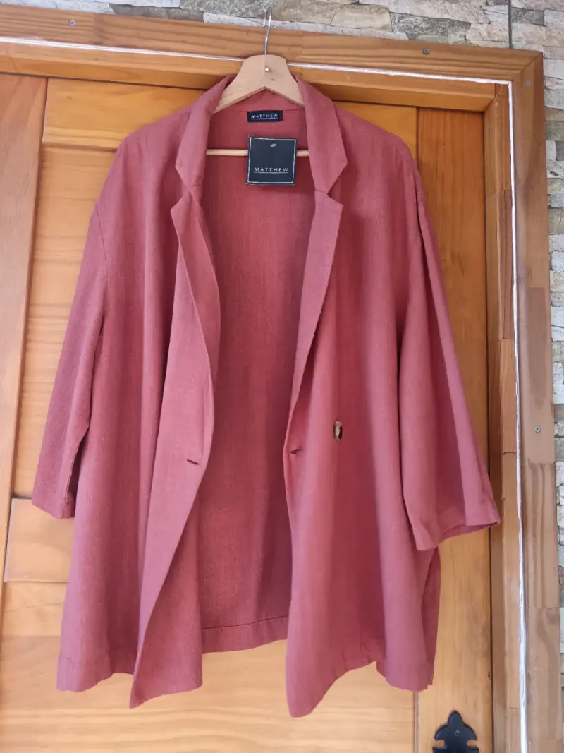 Blazer de lino color terracota Matthew - 3