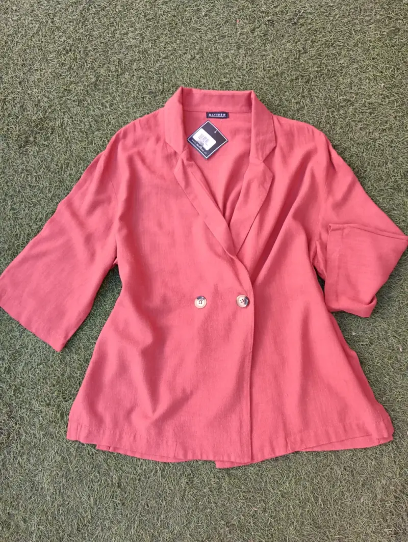 Blazer de lino color terracota Matthew - 5
