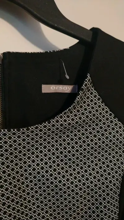 Vestido elegante negro y blanco Orsay - miniatura 2