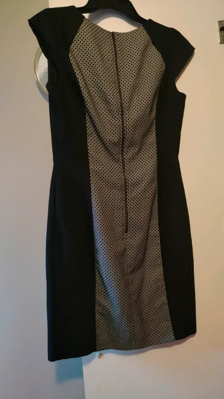 Vestido elegante negro y blanco Orsay - 3