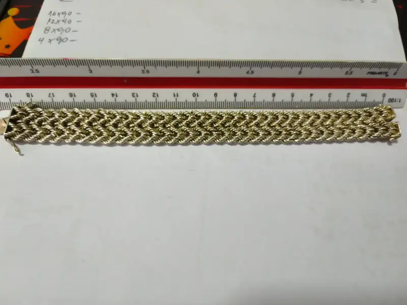 Pulsera de plata tejida artesanal - 4