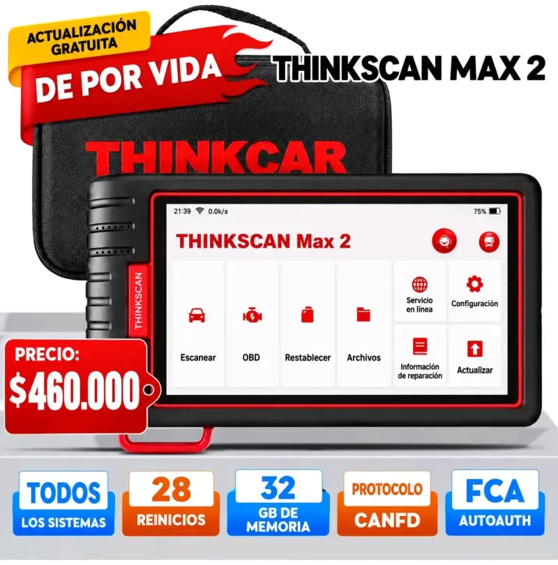 Escáner Automotriz Thinkscan Max 2 con Actualización de por Vida - 1