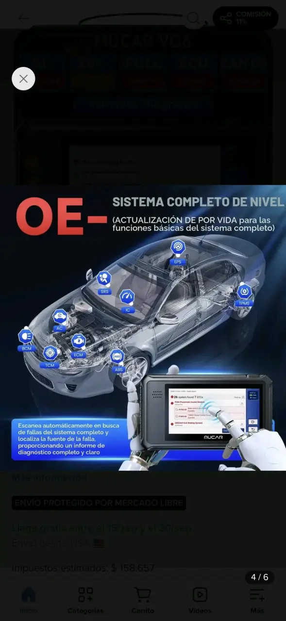 Escáner Automotriz Profesional Mucar VO6 - 4