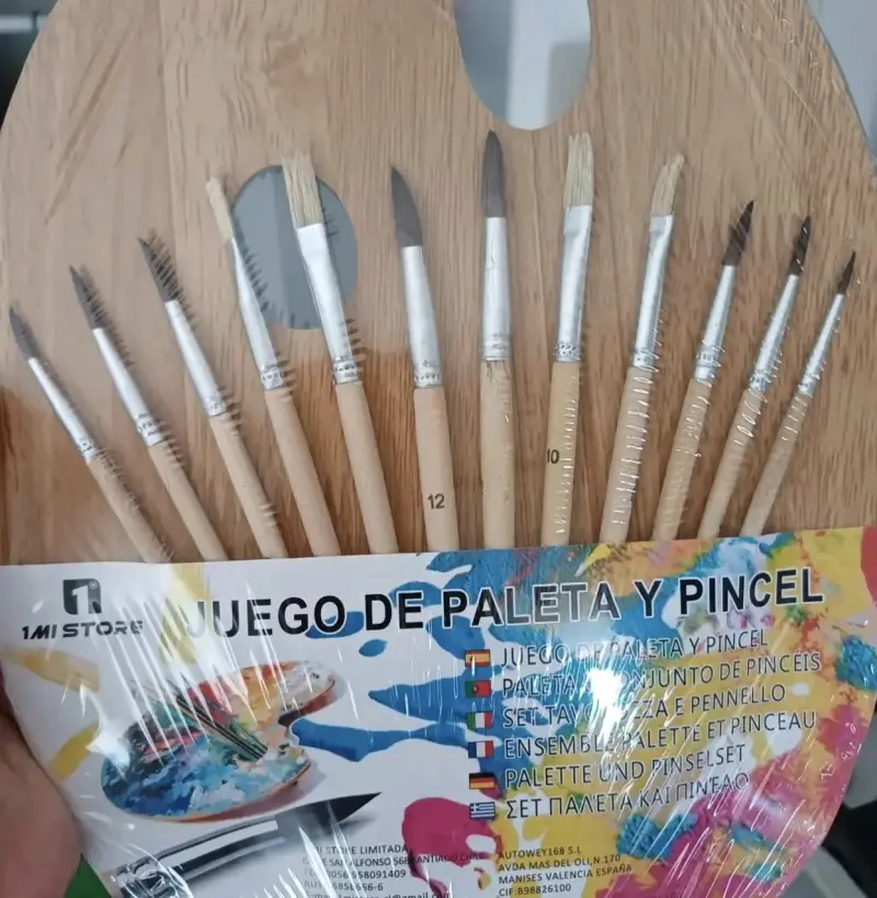 Set de Paleta y Pinceles para Pintura - 1